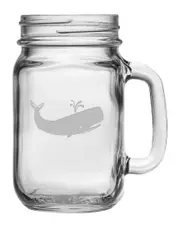 susquehanna Set of Four Whale 16oz Mason Jars