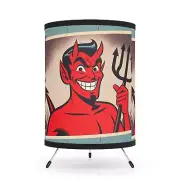 Vintage Devil Tripod Lamp, Unique Home Décor, Retro Lighting, US/CA Plug