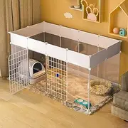 for Small Dogs Indoor Pet Playpen Small Animals Cage DIY Metal Wire Kennels Indoor/Outdoor Use - Large Exercise Place Ideal for 1-3 C(147x75x65cm)