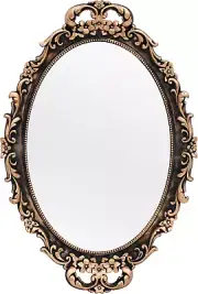 Vintage Decorative Gold Framed Mirror, Wall Hanging Mirrors & Tabletop Tray for