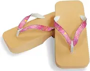 Hajime(一歩) [One Step] [Hajime] Geta Geta Clogs, Soft and Water Resistant, Made of Sponge, 11.2 inches (28.5 cm), BE/Fireworks x Pink, Fireworks x Pink (Hanabi x Pink/28.5), Hannabi × Pink, 28.5 cm