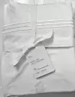 Pottery Barn Full Sheet Set of 4 Grand Organic Percale Embroidered White