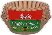 Melitta 8-12 Cup Basket Coffee Filters, Unbleached Natural Brown, 200 Count (Pack of 6) 1200 Total Filters Count