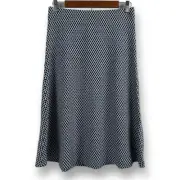 Ann Taylor Women's Size 4 Diamond Midi Skirt Black And White Geo Pattern New