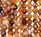 12MM COFFEE AGATE GEMSTONE LIGHT BROWN FACETED ROUND 12MM LOOSE BEADS 15inch