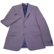 Ben Sherman Purple Mini Houndstooth Skinny Fit Sport Coat Jacket Mens Size 42L