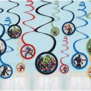 "Superhero Spiral Spectacular: Marvel Avengers Powers Unite 5" Hanging Decoratio