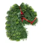 Artificial Pine Branches Wreath for Front Door, with Red Ribbon Decor X8P56364