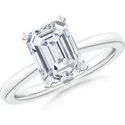 Lab-Grown Emerald-Cut Diamond Reverse Tapered Shank Solitaire Engagement Ring