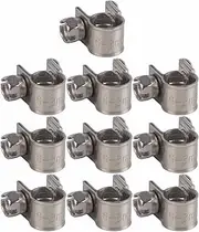 10Pcs T Bolt,Stainless Steel Hose Clamps Set,Mini Fuel Line Pipe Clamp Clip Replacement Accessories 6mm-20mm Optional Size (6-8Mm)