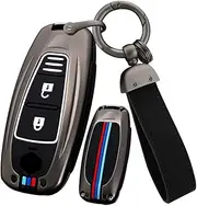 ontto Zinc Alloy Car Key fob Cover case Fit for Suzuki Sport Swift Vitara Grand Vitara II SX4 Baleno Kizashi Jimny Ignis Keyring Silicone Key Shell Holder Bag Keychain Accessories Black A