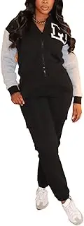 [RISCUYY] Track Suits for Women Set Long Sleeve Zip Up Top and Pants Athleisure Sets Women