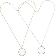 EXAOMBLE 2pcs Portable Magnifier Pendant Necklace Stylish Magnifying Glass Jewelry for Reading Exploration Nature Durable Comfortable Design for All Ages Colors