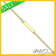 Baby Bracelet ID Cuban Link Chain 14K Italian Yellow Gold 6 Inches ON SALE