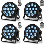 Par Lights RGBW 4 in1 LED dmx512 Stage Lights DJ Lights for Festival Party Event Wedding Bar (4 Packs)