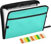 Turquoise Accordian File Organizer 13 Pocket Expanding File Folder with Handle Document Portfolio Organizer