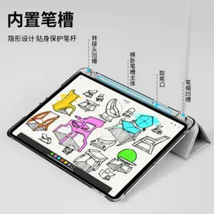 【ANTIAN】iPad Air 5/Air 4 通用 10.9吋 2022/2020版 透明後殼平板皮套 內置筆槽保護套