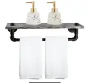 WB Products Industrial Pipe Towel Bar & Bathroom Shelf 24 inches