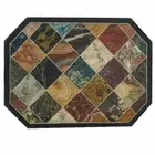 18'' black marble table top dining corner inlay malachite handmade decor c115