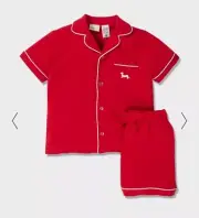 Peter Alexander Kids Red Bamboo Classic Pj Set Size 2 Yrs RRP$59.95