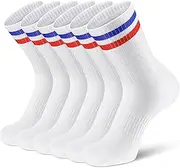 [Airacker] Athletic Socks Sport Running Calf Socks Performance Cushioned Breathable Crew Socks for Men Women(6 Pairs)