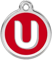 Red Dingo Alphabet "U" - Lifetime Guarantee - Cat, Dog, Pet ID Tag Engraved