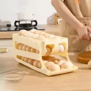Slide Organizer Automatic Egg Roller Two Tier Refrigerator Egg Storage Box