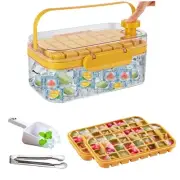 Ice Cube Tray with LId and Bin, 2 Pack Ice Cube Molds, 64 Ice Cube Trays for ...