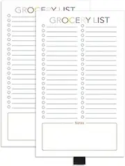 OSYLICT 2 Pack Magnetic Notepads for Refrigerator,4.5 x 7.5 inches,Grocery List Tear Off Memo Magnet Pad Note with Pen Holder.for Fridge,Locker,File Cabinet,to Do List,Shopping List.with Pen Holder.