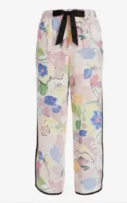 NEW PETER ALEXANDER PAINTED WATERCOLOUR FLORAL CULOTTES PANTS $79.95 MEDIUM M