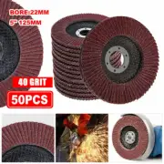 50Pcs Abrasive 5''125MM Metal Sanding Flap Disc Angle Grinder 40 Grit AU Stock