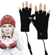 TENGOO Winter Electric Heated Gloves USB Rechargeable Half-finger Gloves Hand Warmer Heating Gloves Thermal Touch Screen