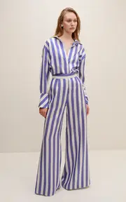 [Francesca Miranda] Acqua Wide-Legged Silk Pants