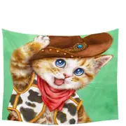 Funny Kittens Cute Cowboy Ginger Cat Tapestry