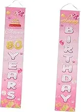 HAWILLOSCH 1Pair Birthday Door Curtain Decorative Banner Hanging Flag for Unique for Front Porch Windows Photo Background for Birthday Celebrations
