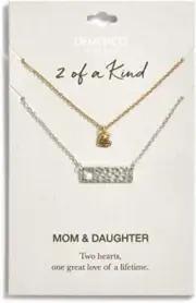 Demdaco Heart in Heart Mom & Daught Metallic Women's 2 Pc Zinc Alloy Pendant Set