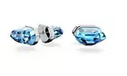 Swarovski - Lucent stud earrings - Blue, Rhodium plated