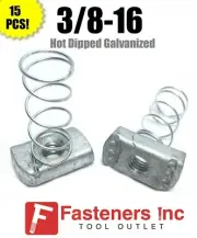 (#4121G) P1008 3/8-16 Hot Dip Galvanized Spring Nuts for Unistrut Channel 15/BOX