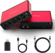 USB Audio Interface +48V Phantom Power 24Bit/192Khz for Recording Podcasting and