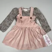 Bonnie Baby Girl 24 Month Leopard Bodysuit & Pink Dress 2pc