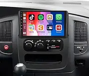 2G+64G Android Car Stereo Radio for Dodge RAM 1500/2500/3500 2002 2003 2004 2005 with Wireless Apple CarPlay Android Auto 9” Touchscreen Bluetooth GPS Navigation Mirror Link WiFi SWC + Camera Mic