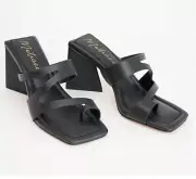 Matisse Toe-Loop Heeled Strappy Triangle Heeled Sandals - Oslo- Black 9.5 M