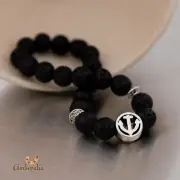 Elastic Anchor Bracelet, Black Onyx and Lava stone Styles