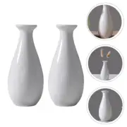 2 Pcs Mini Vase Modern White Living Room Flower Vases Decorative