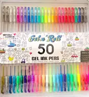 50 Pack Gel Ink Pen Set with Carry on Case for Colouring, Drawing , Doodling
