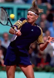 Steffi Graf of Germany at the French Open Tennis Championships at - Old Photo 7