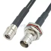 QMA Male to BNC Female Bulkhead Waterpoof RG58 Shield Braid RF Kable 50ohms Lot
