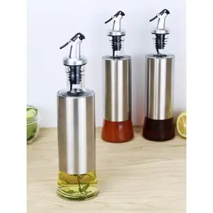 不銹鋼玻璃小油壺雙層噴油壺廚房醬油醋調料瓶家用倒油瓶防漏油罐