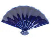Narco Japan Cobalt Blue Decorative Ceramic Fan 10"