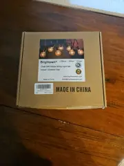 BRIGHTOWN Black Clear G40 Globe String Light Set NWT